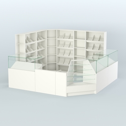 Угловой павильон из ДСП для торговли хлебом и выпечкой №5, Белый