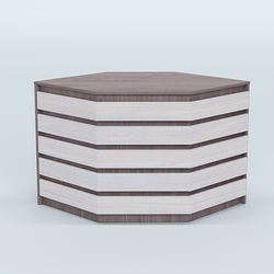 Стол-ресепшен серии ПРАЙМ №3А угловой, Ясень Анкор темный + Ясень Анкор светлый