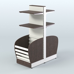 Островной низкий стеллаж для хлеба и выпечки Феникс №8, Дуб Венге + Белый