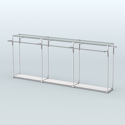 Островная торговая система ХРОМ 3600 мм с поручнями №2, Ясень Анкор светлый