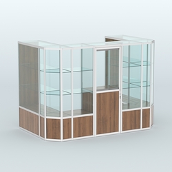 Павильон из профиля пристенный №6б (4,05 кв. м), Орех