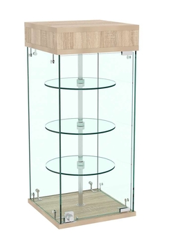 Витрина РОТАЦИЯ настольная с вращающимися полками №21-3 (прозрачная), Дуб сонома