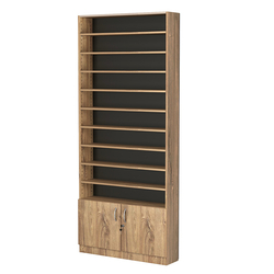 Стеллаж из ДСП с 9-ю полками 200x900 мм серии LEVEL-9 №10 (З/C - ДВП), Дуб Канзас коричневый