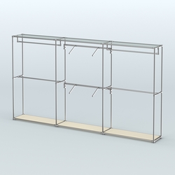 Торговая система ХРОМ без ДСП 3600 мм с поручнями №5, Крем Вайс