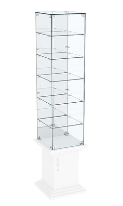 Витрина стаканчик с 5-ю полками и зеркалом ЦИТАДЕЛЬ №508, Белый