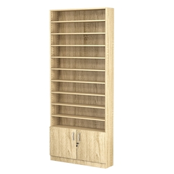 Стеллаж из ДСП с 9-ю полками 200x900 мм серии LEVEL-9 №10 (З/C - ДВП), Дуб Сонома