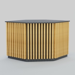 Ресепшен - стол угловой серии ВЕРТИКАЛЬ №10, Темно-Серый  + Дуб Золотистый