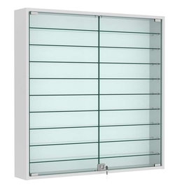 Витрина настенная №4-5А с девятью прозрачными полками, Серый