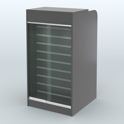 Ресепшен-Лайт №9 (600 мм) (Фасадная стенка - Экономпанель), Черный