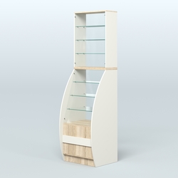 Витрина БРИЗ №1-600, Белый + Дуб Сонома