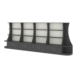 Пристенный низкий стеллаж ГАРАНТ №4, Черный и Белый