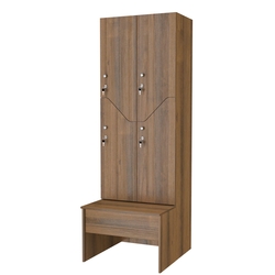 Шкаф для раздевалок со скамейкой КОМБО-Элегия №2-1А, Орех