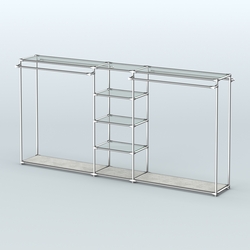 Островная торговая система ХРОМ 3600 мм с поручнями №10, Метрополитан Грей