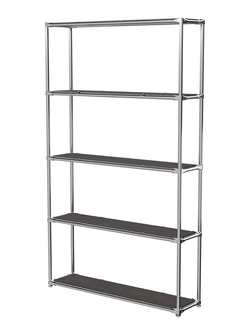 Торговый хромированный стеллаж с полками ДСП №3, Грейвуд