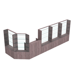 Торговый угловой островок ГРАЦИЯ №7 (открытый) (6.47 кв.м), Ясень Анкор темный