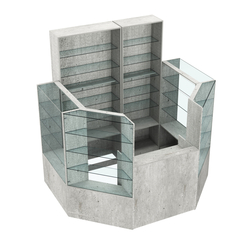 Торговый пристенный островок ГРАЦИЯ №2 (открытый) (3.3 кв.м), Метрополитан Грей