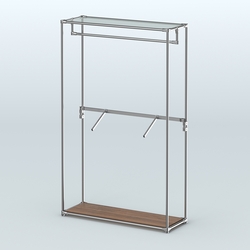 Торговая система ХРОМ без ДСП 1200 мм с поручнями №2, Орех