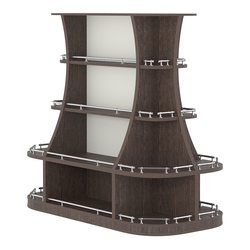 Островной низкий стеллаж ГАРАНТ №2-О с ограничителями, Дуб Венге + Белый