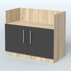 Креденция с нишей , Дуб Сонома + Черный