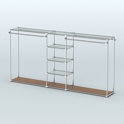 Островная торговая система ХРОМ 3600 мм с поручнями №10, Орех