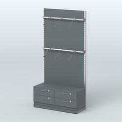 Система ЭЛЕГАНТ №3 с ДСП и тумбой T14 (1200 мм), Темно-Серый