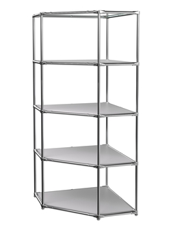 Угловой стеллаж Хром №3 с полками ДСП 16 мм, Серый