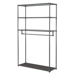 Хромированное вешало БАШНЯ №6-1 с полками стекло 6мм (прозрачное), Грейвуд