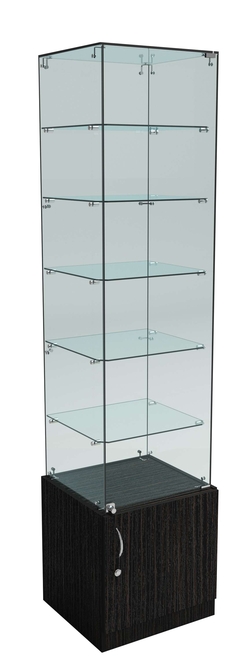 Витрина ИСТРА №506 стаканчик (задняя стенка - стекло), Дуб Венге