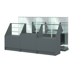 Комплект низких витрин ХП-07 и прилавков ЭК-7, Темно-Серый