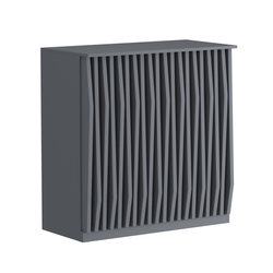 Торговый стол-прилавок широкий с планками серии ОРНАМЕНТ №20, Темно-Серый