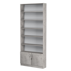 Стеллаж из ДСП с 5-ю полками 200x900 мм серии LEVEL-5 №10 (З/C - ДВП), Бетон Чикаго светло-серый F186 ST9