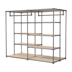 Хромированное вешало ПЛАТФОРМА №1-3 с полками ДСП 16мм, Дуб Сонома