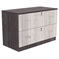 Тумба T-17 900мм (H-600мм c двумя выдвижными ящиками), Ясень Анкор темный + Ясень Анкор светлый