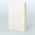 Аптечный шкаф одежды персонала для трёх человек №3 Крем Вайс + Белый
