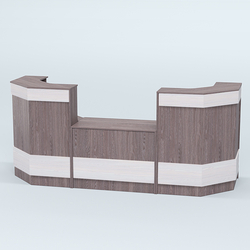 Ресепшен серии ПРАЙМ №7Б со столом выдачи, Ясень Анкор темный + Ясень Анкор светлый