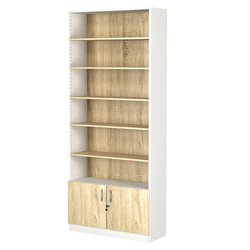 Стеллаж из ДСП с 5-ю полками 300x900 мм серии LEVEL-5 №12 (З/C - ДВП), Белый + Дуб Сонома