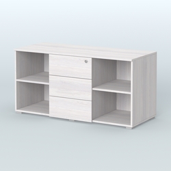 Тумба сервисная Некста, цвет вяз + белый, Ясень Анкор светлый