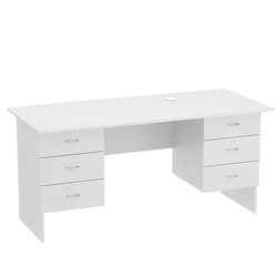 Стол двухтумбовый офисный С-07, Серый