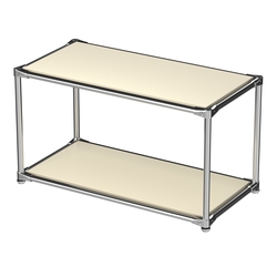 Хромированный стеллаж СТИЛЬ №4а-3 малый с полками ДСП, Крем Вайс