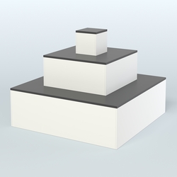 Островок-пирамида квадратный для торговых центров №1, Белый и Черный