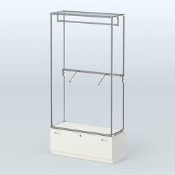 Торговая система ХРОМ без ДСП 1200 мм №2-1 с тумбой Т-11 и поручнями, Белый