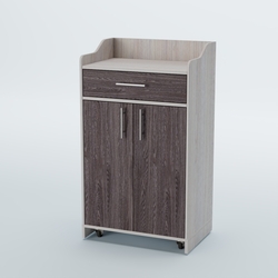 Стойка официанта "Бармен" №5-П передвижная, Ясень Анкор светлый + Ясень Анкор темный