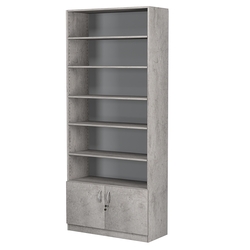 Стеллаж из ДСП с 5-ю полками 350x900 мм серии LEVEL-5 №13 (З/C - ДВП), Бетон Чикаго светло-серый F186 ST9