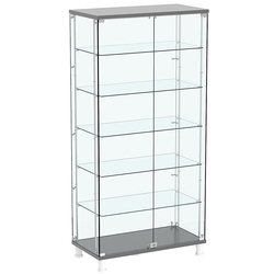 Витрина РОНДО с регулировочными полками №4-3-РЕГ на ножках (задняя стенка стекло), Антрацит