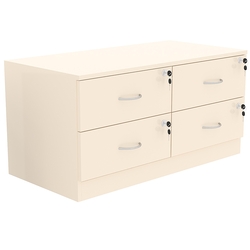 Тумба T-19 900мм (H-450мм c 4-мя выдвижными ящиками), Крем Вайс