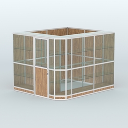 Павильон из профиля угловой №6г (5,5 кв.м), Дуб Канзас коричневый