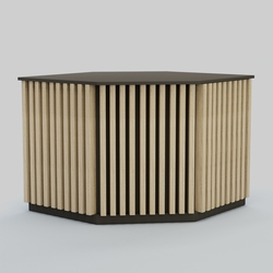 Ресепшен - стол угловой серии ВЕРТИКАЛЬ №10, Дуб Венге и Дуб Сонома