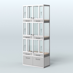 Витрина средняя для продажи птиц в зоомагазин серии ЖАКО-03, Серый