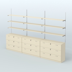 Система Neo Fix №7 с полками из ДСП и тумбами T-13, Крем Вайс