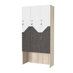 Шкаф для раздевалок СТАНДАРТ-Элегия №3-3Б, Дуб сонома+ Дуб Венге + Белый